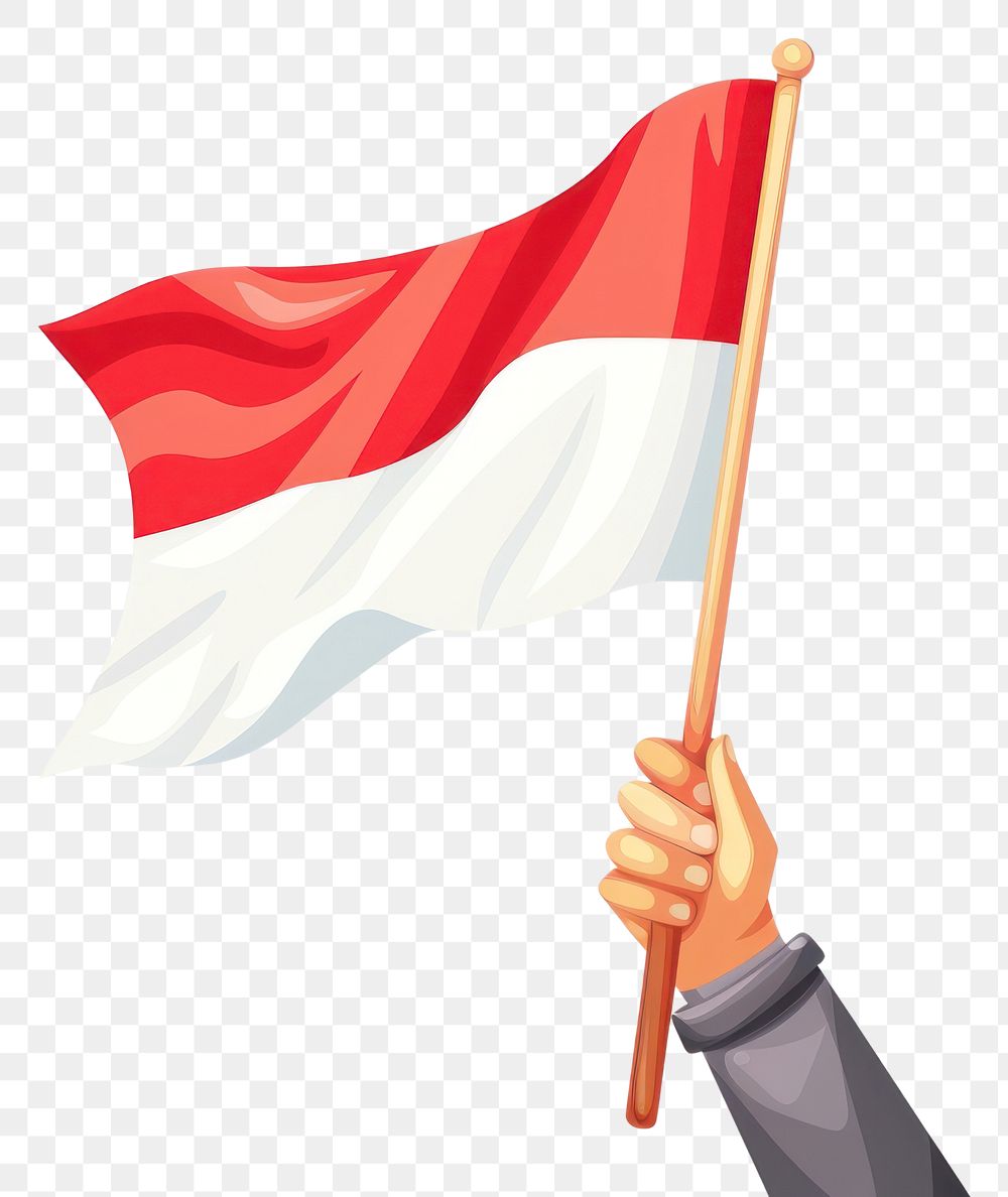 PNG Vector illustration of hand holding poland flag indonesia flag.