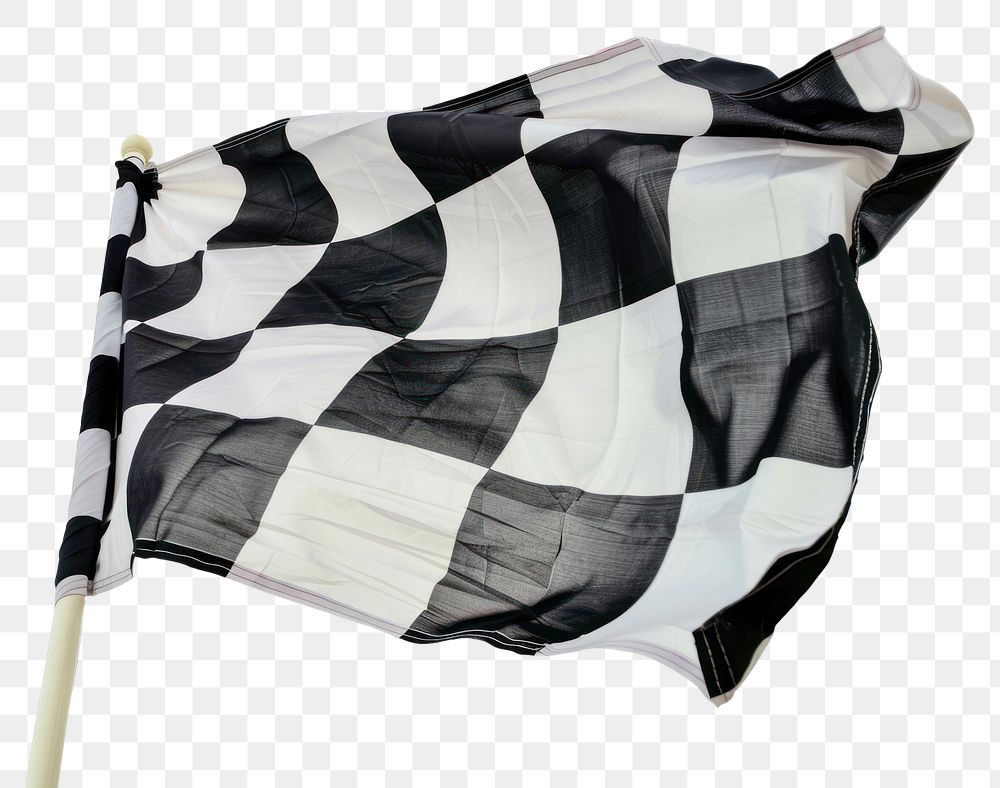 PNG Checkered black and white flag on the wind diaper.