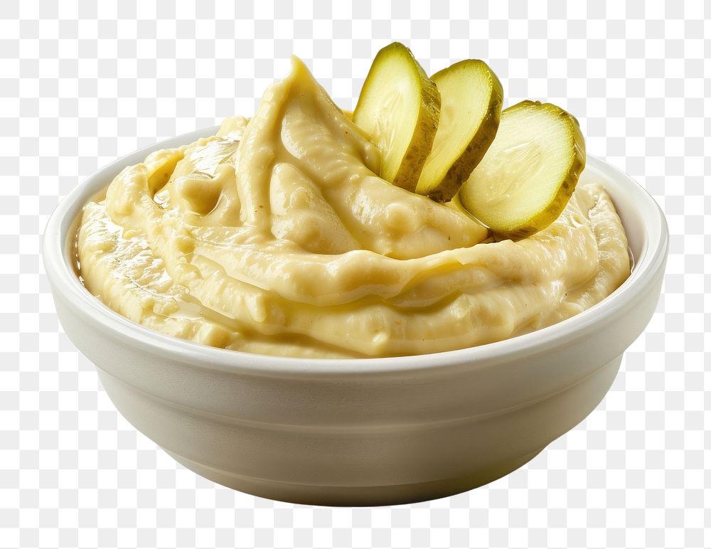 PNG  Hummus sauce with pickles mayonnaise produce fruit.
