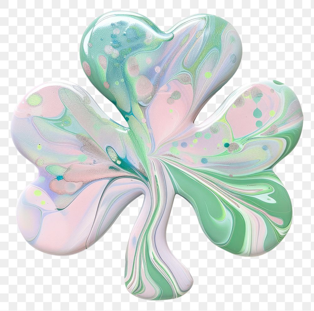 PNG  Acrylic pouring clover accessories accessory gemstone.