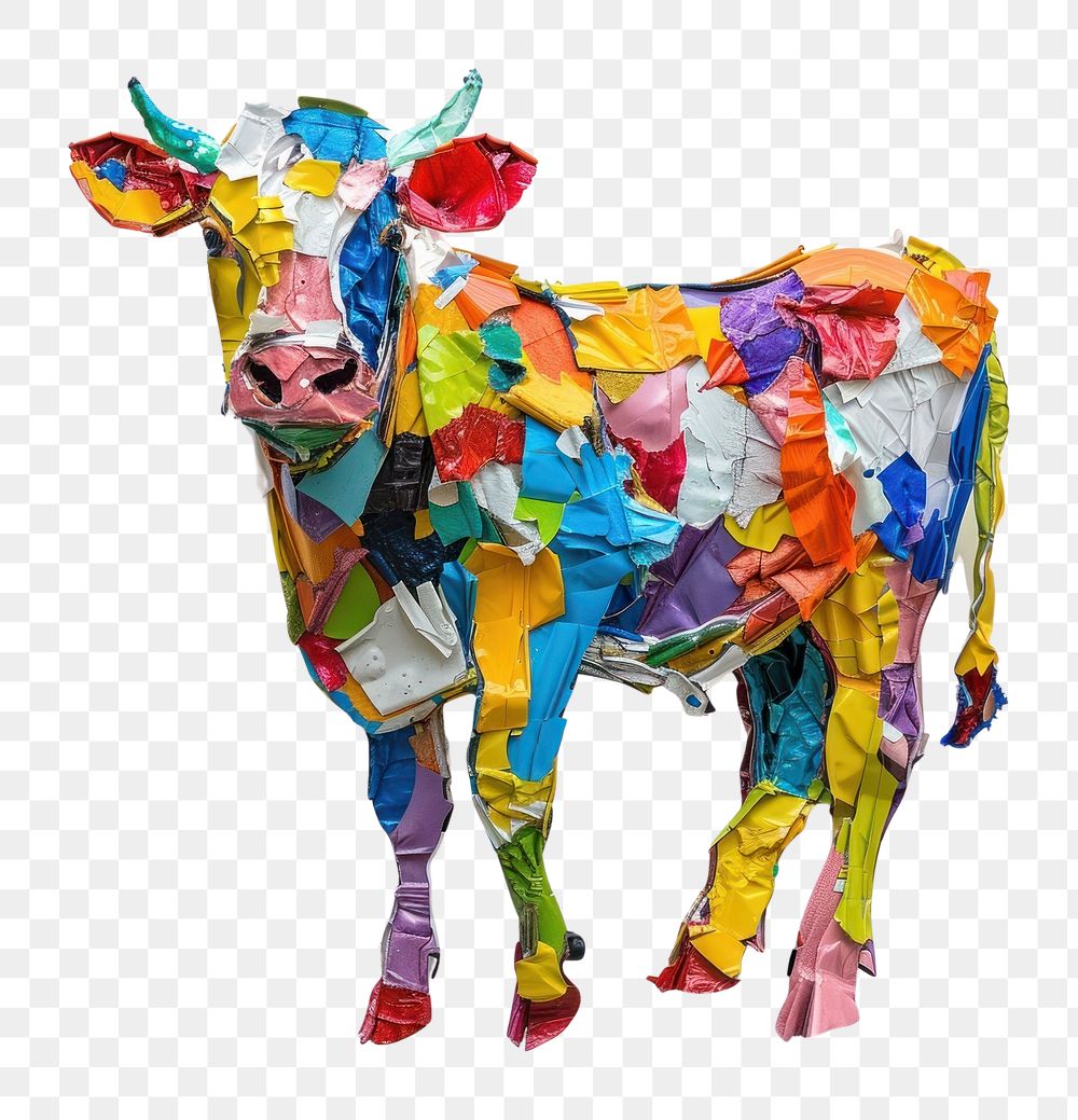 PNG Cow made from polyethylene livestock animal cattle.