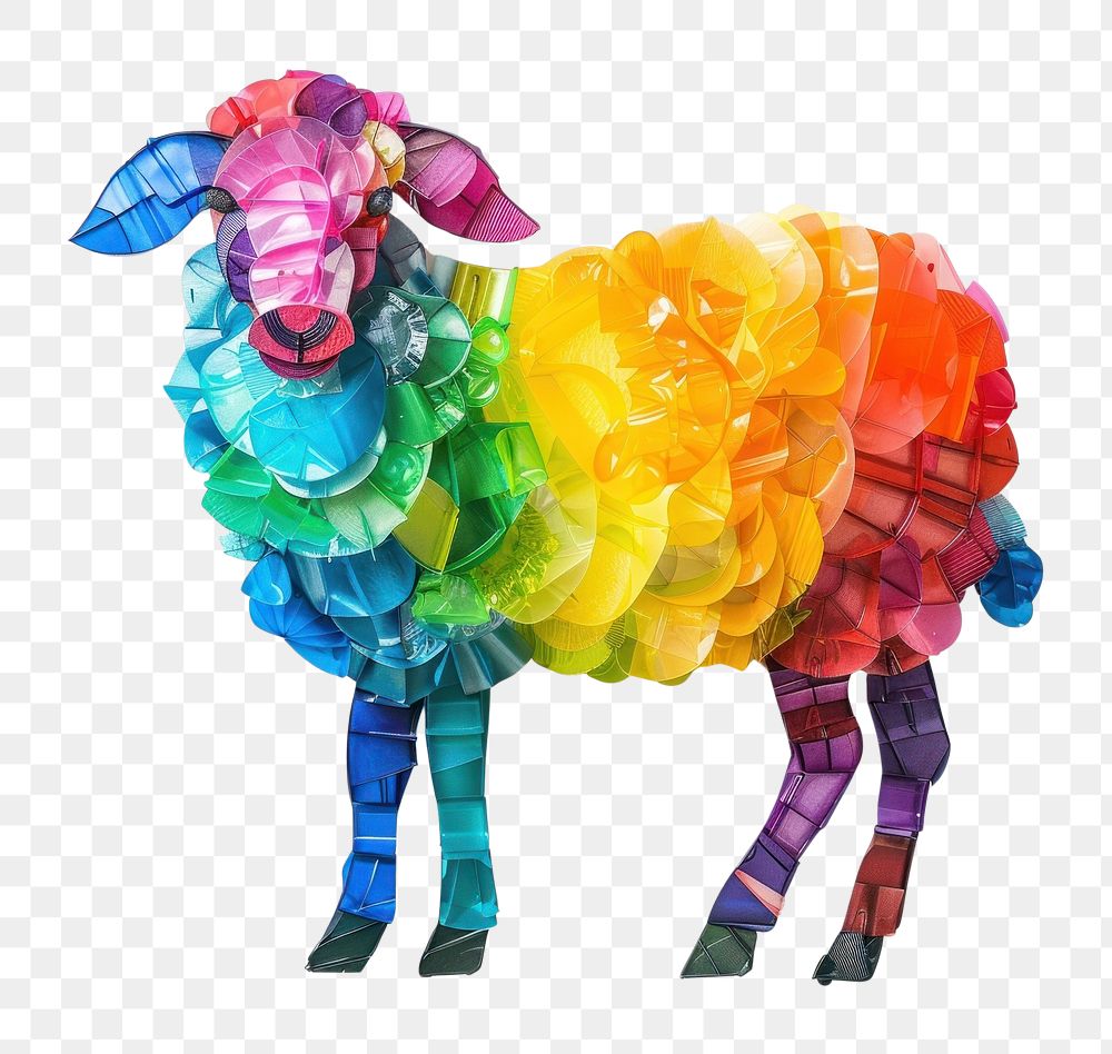 PNG Sheep made from polyethylene handicraft person animal.