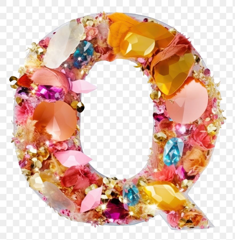 PNG Glitter letter Q shape white background jewelry.