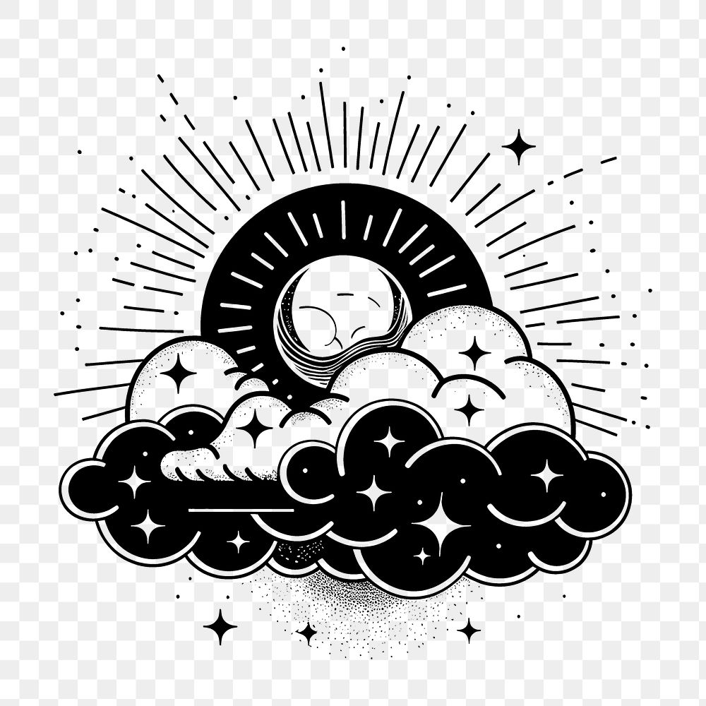 PNG Surreal aesthetic cloud logo art illustrated dynamite.