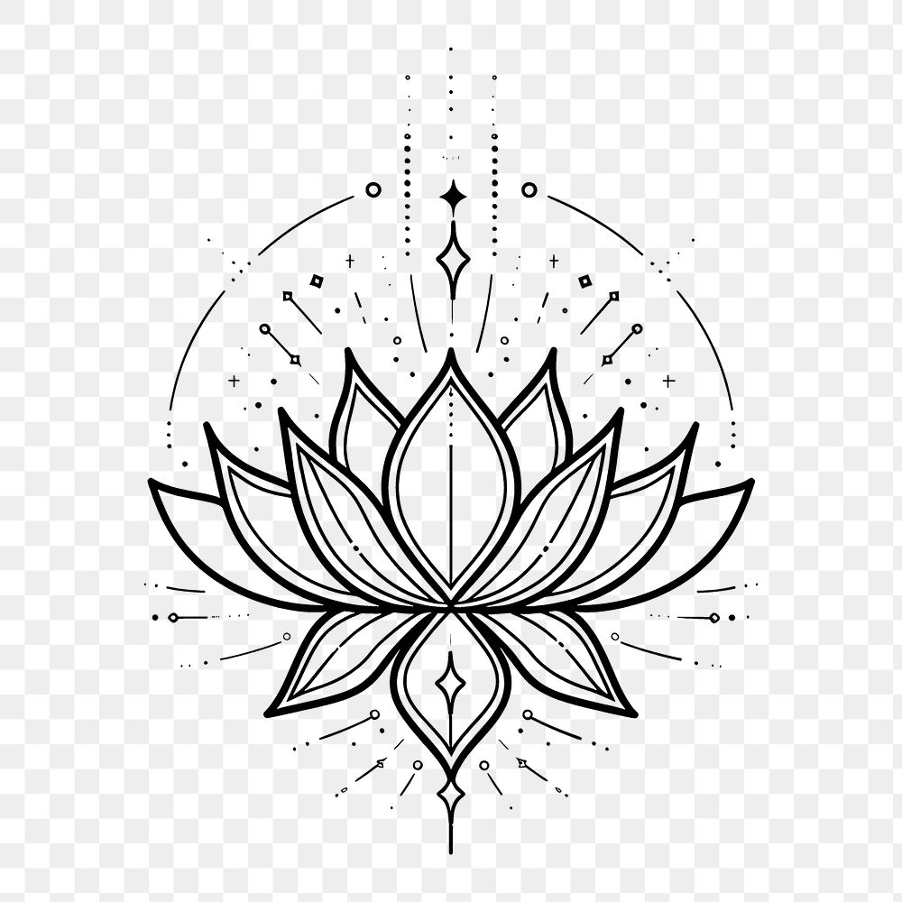 PNG Surreal aesthetic lotus logo art illustrated chandelier.