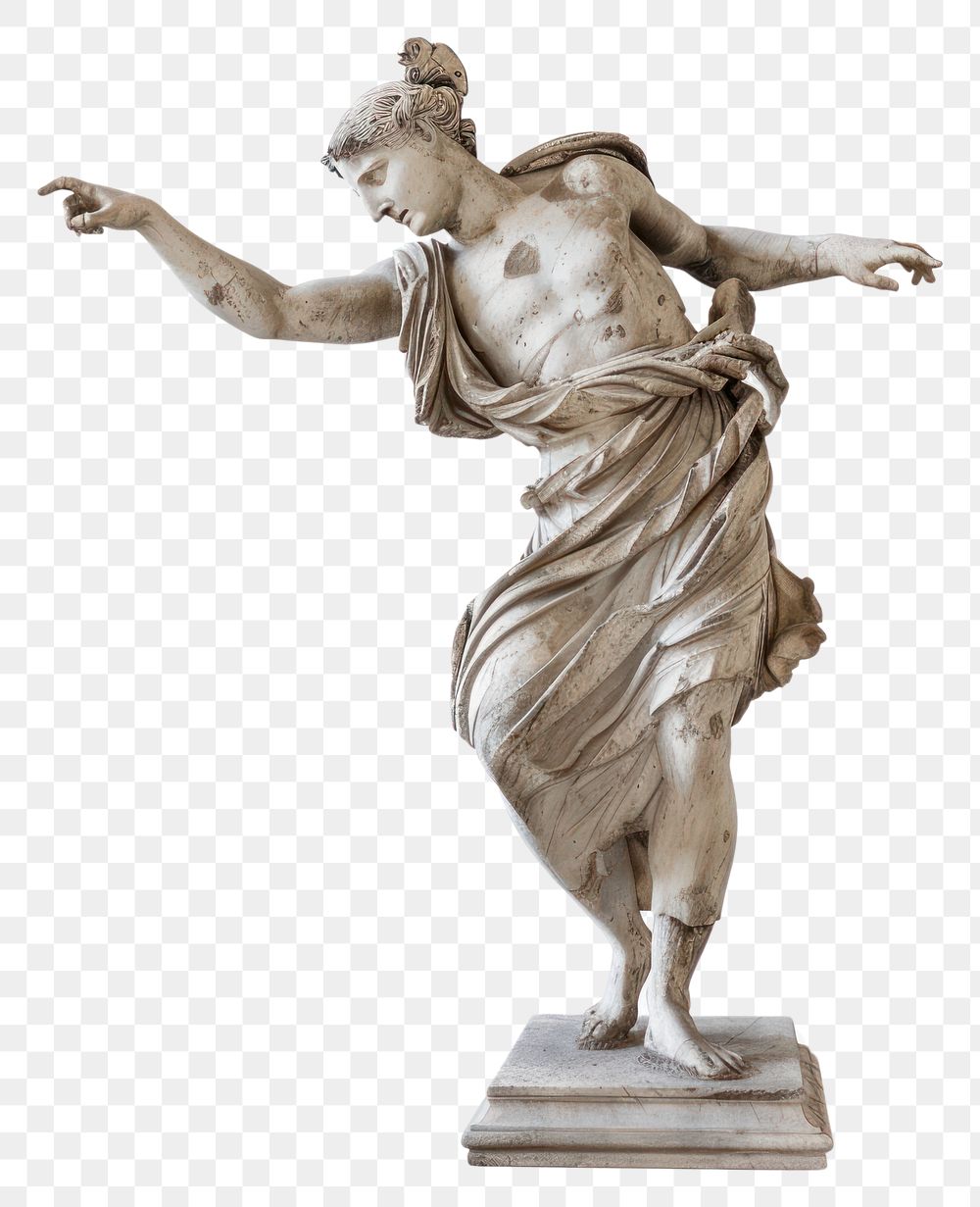 PNG  Greek sculpture dancing statue figurine person.
