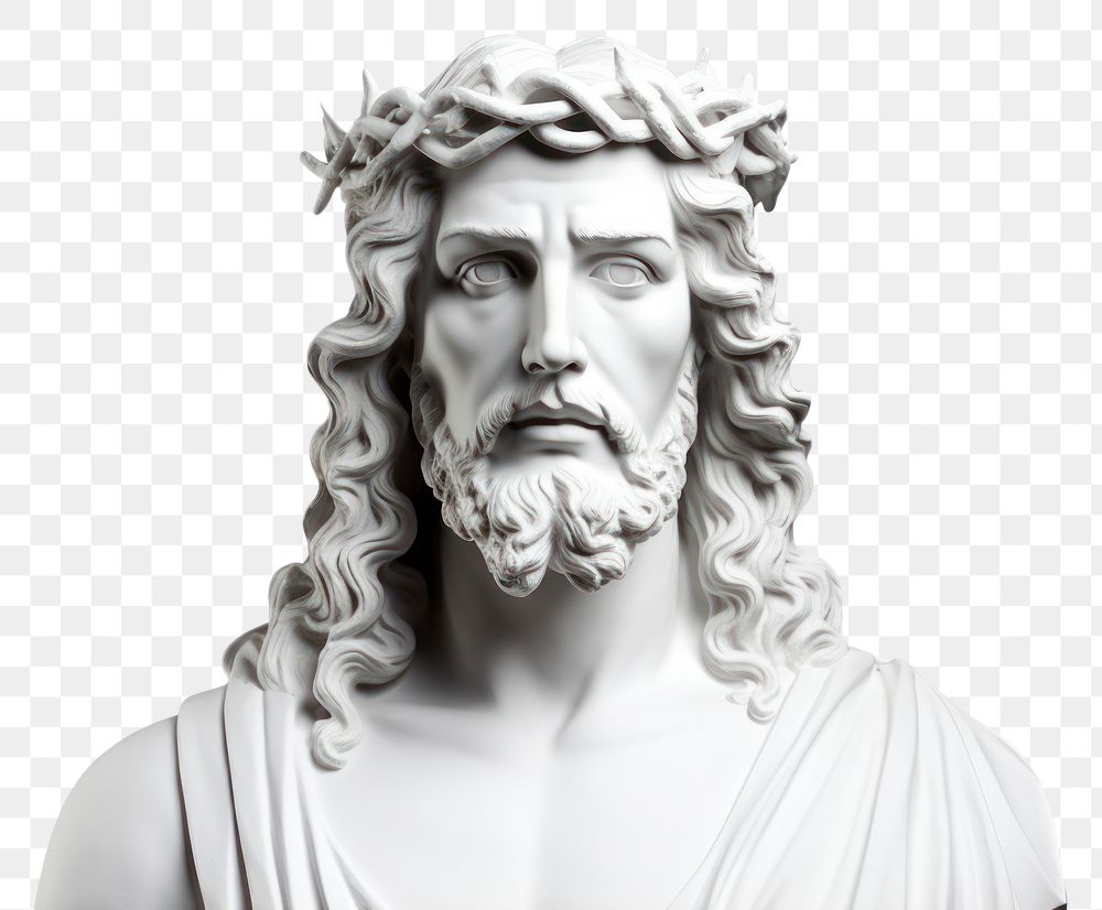 PNG  Greek sculpture jesus statue photography portrait.