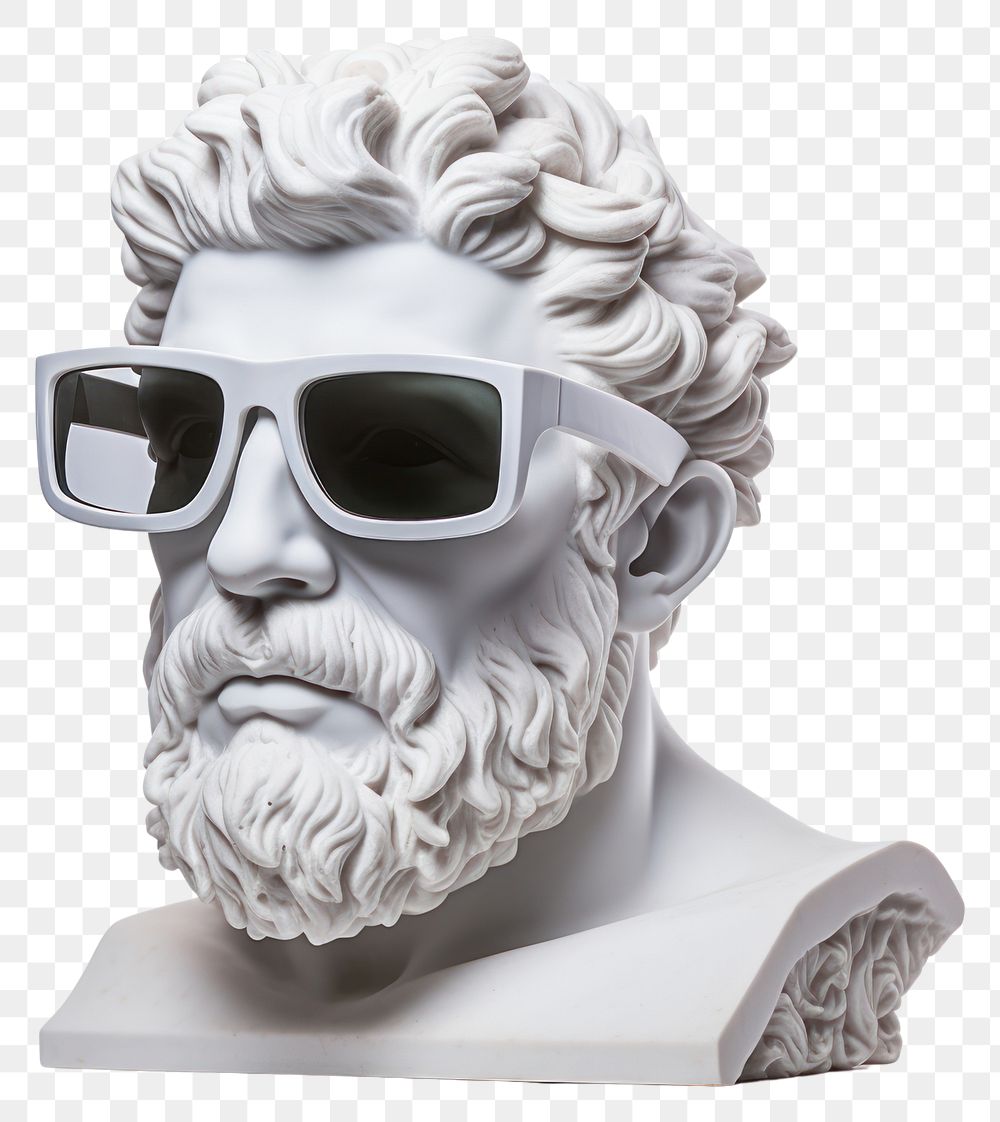 PNG  Greek sculpture wearing sunglasses statue accessories accessory.