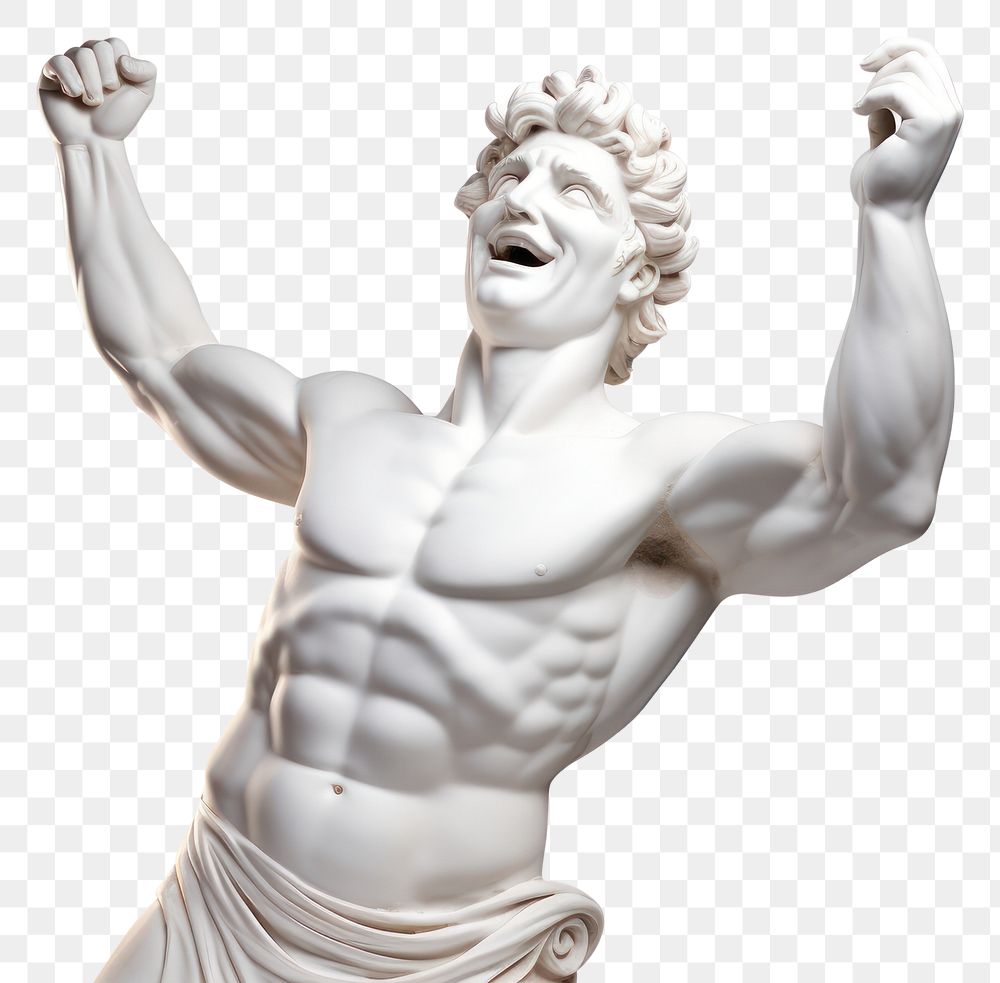PNG  Happy Greek sculpture statue figurine person