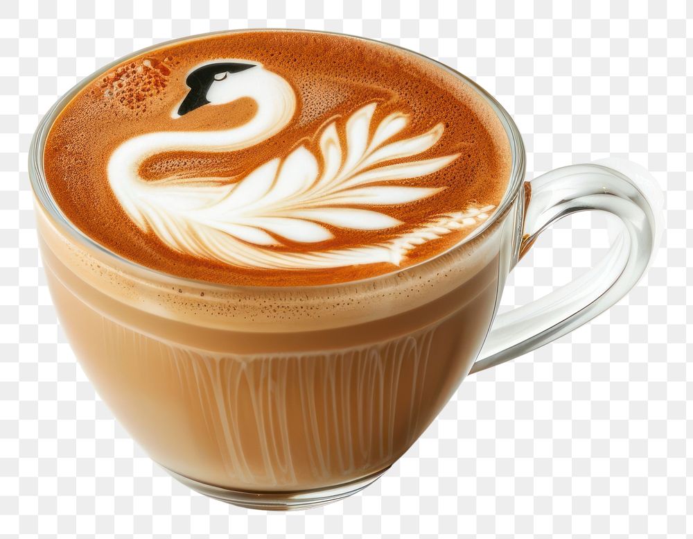 PNG Coffee latte cup latte art.