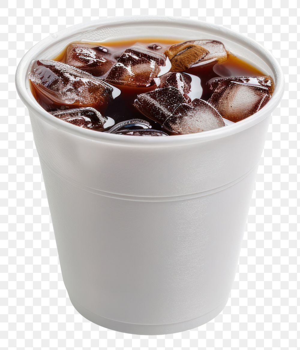 PNG Iced Black Coffee cup ice beverage.