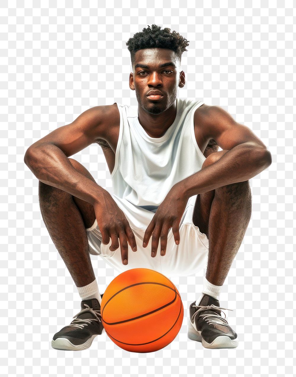 PNG Basketball player sitting sports person.
