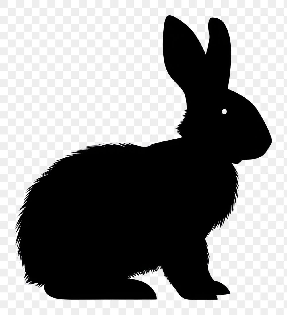 PNG  Rabbit silhouette wildlife animal.