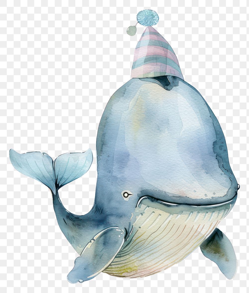 PNG Baby whale wearing hat party clothing apparel animal.