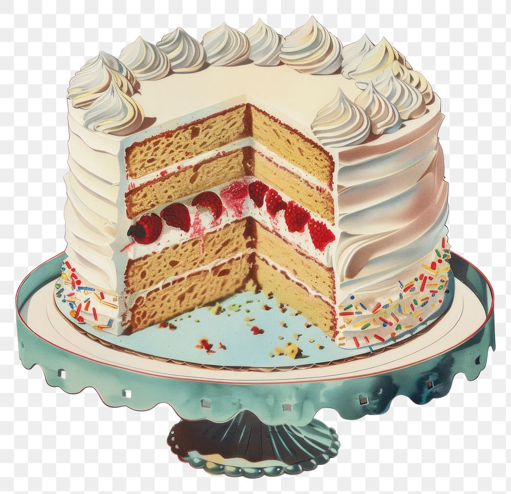 PNG Birthday cake collage cutouts dessert torte cream