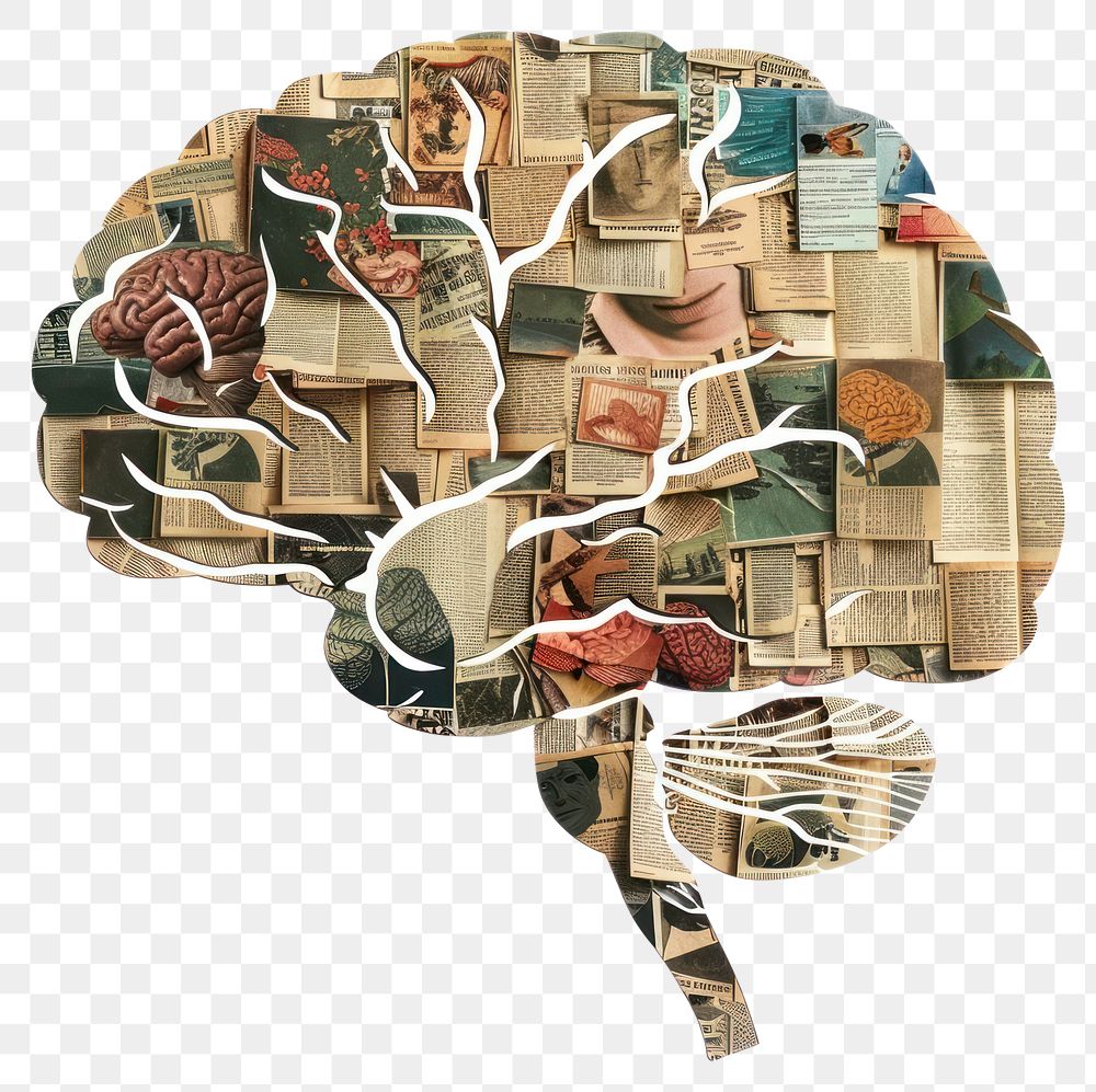 PNG Brain shape collage cutouts accessories furniture accessory