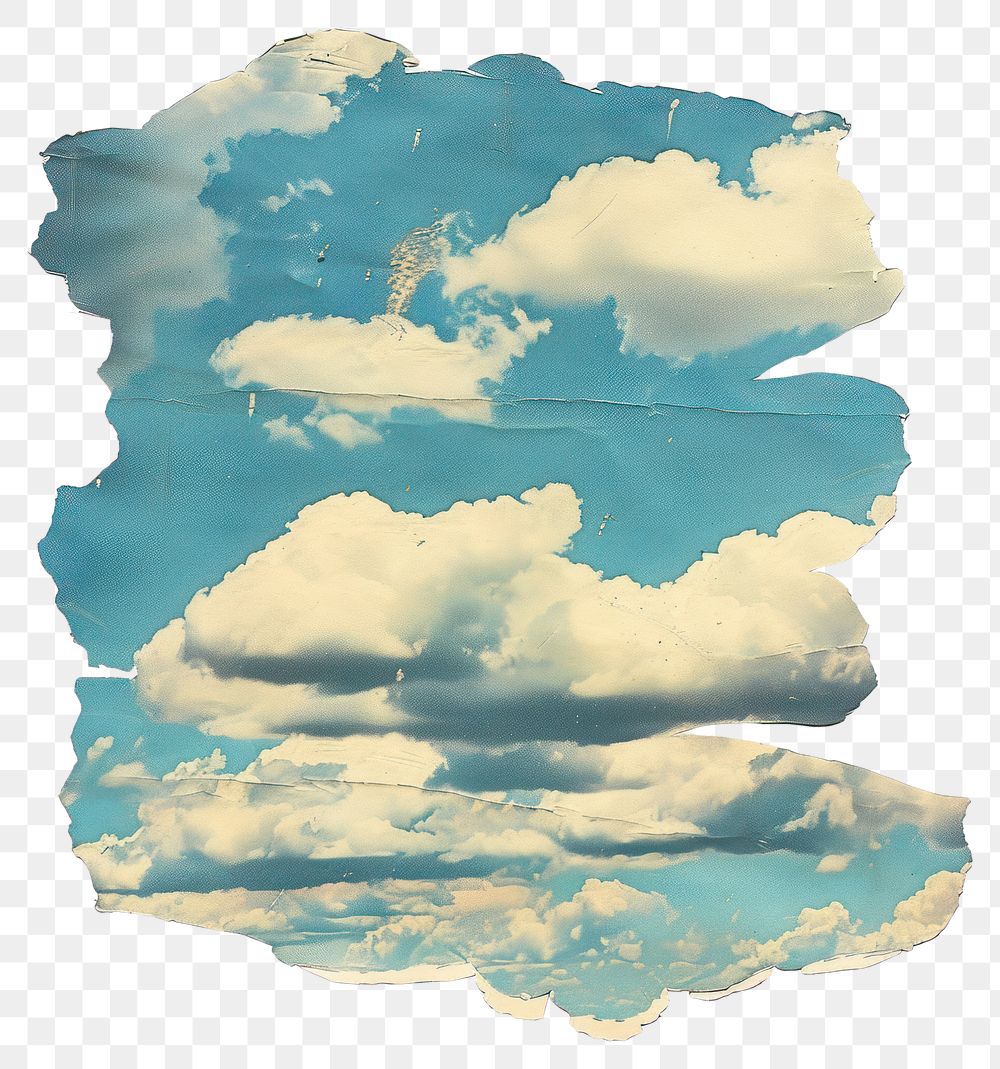 PNG Cloud collage cutouts outdoors painting cumulus