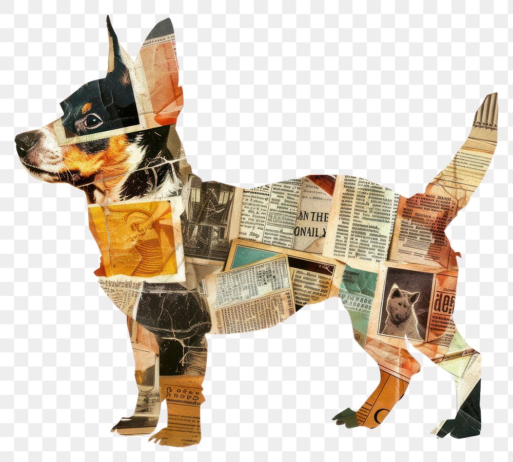 PNG Dog shape collage cutouts animal canine mammal.