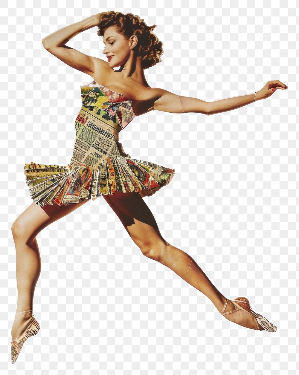 PNG Woman dance collage cutouts recreation ballerina dancing.