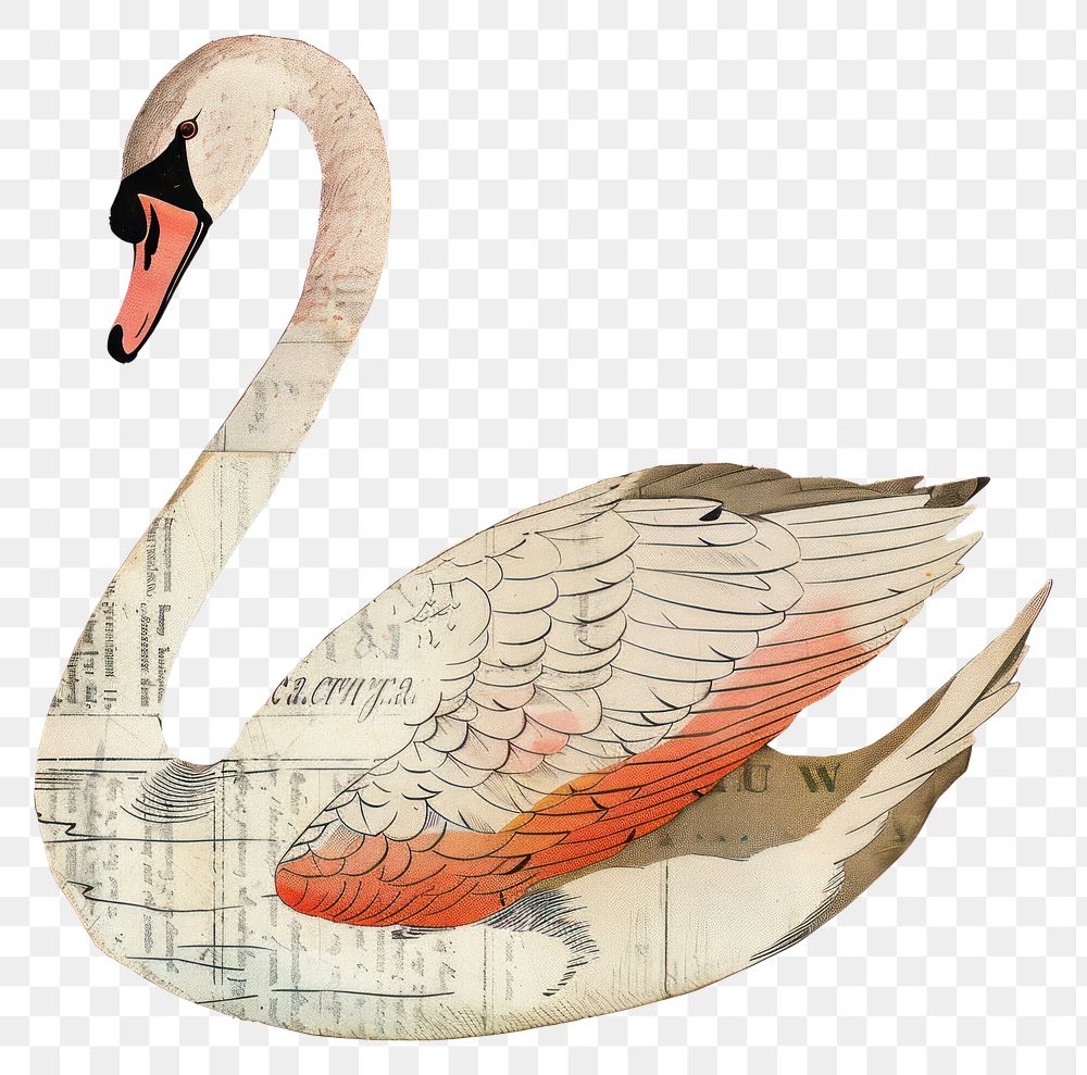 PNG Swan collage cutouts waterfowl animal shark