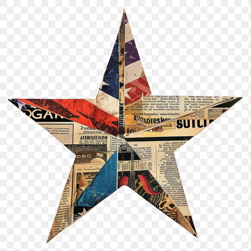 PNG Star shape collage cutouts symbol paper art
