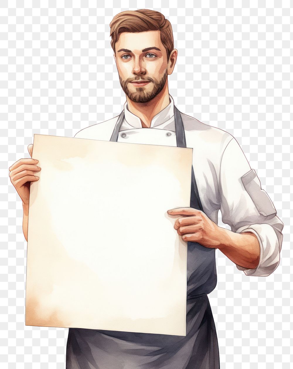 PNG Chef holding blank notice board portrait person photography