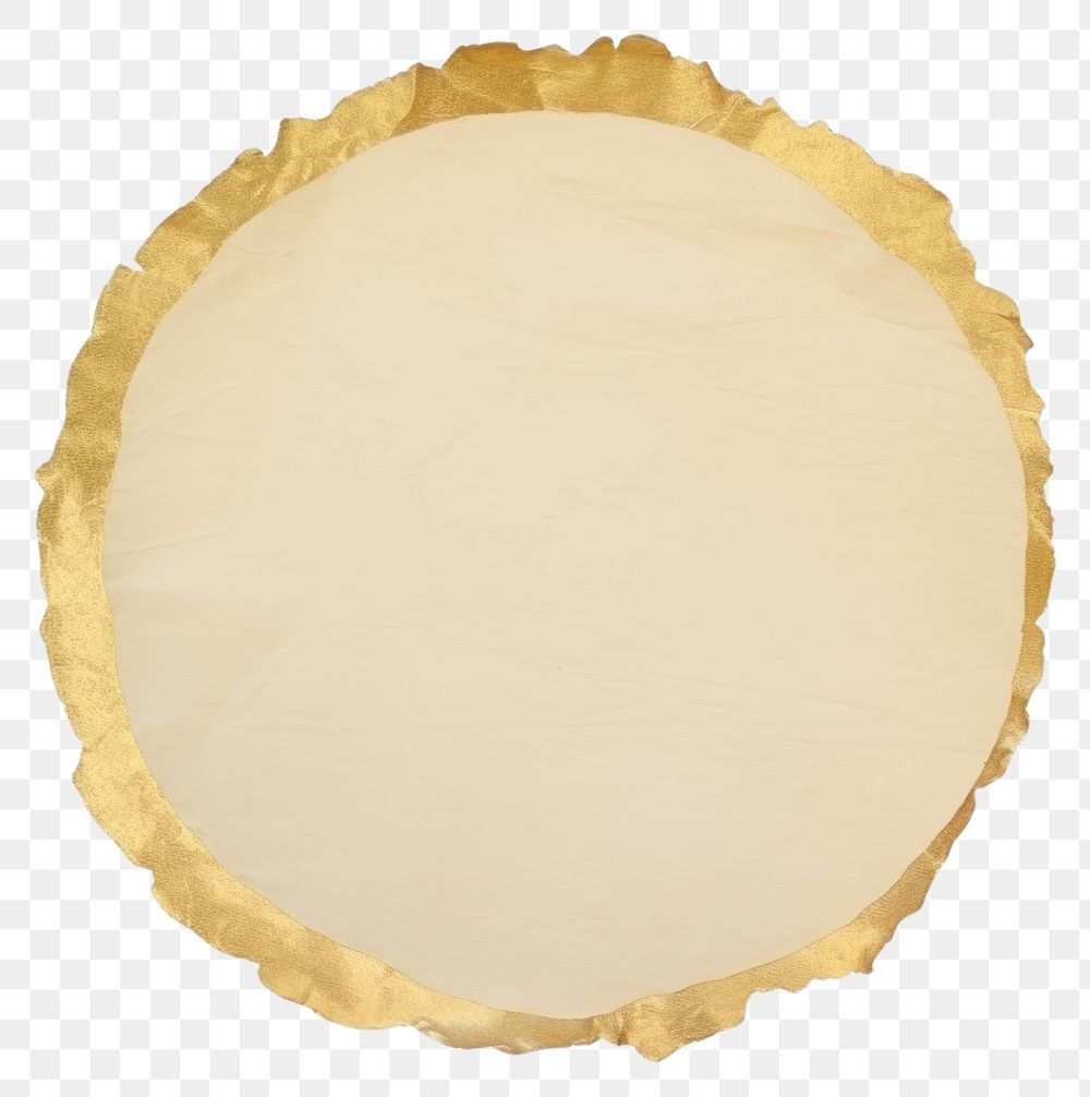 PNG  Gold circle ripped paper diaper oval.