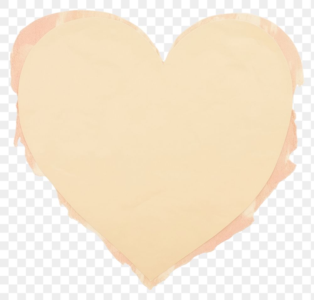 PNG  Beige heart shape ripped paper diaper.