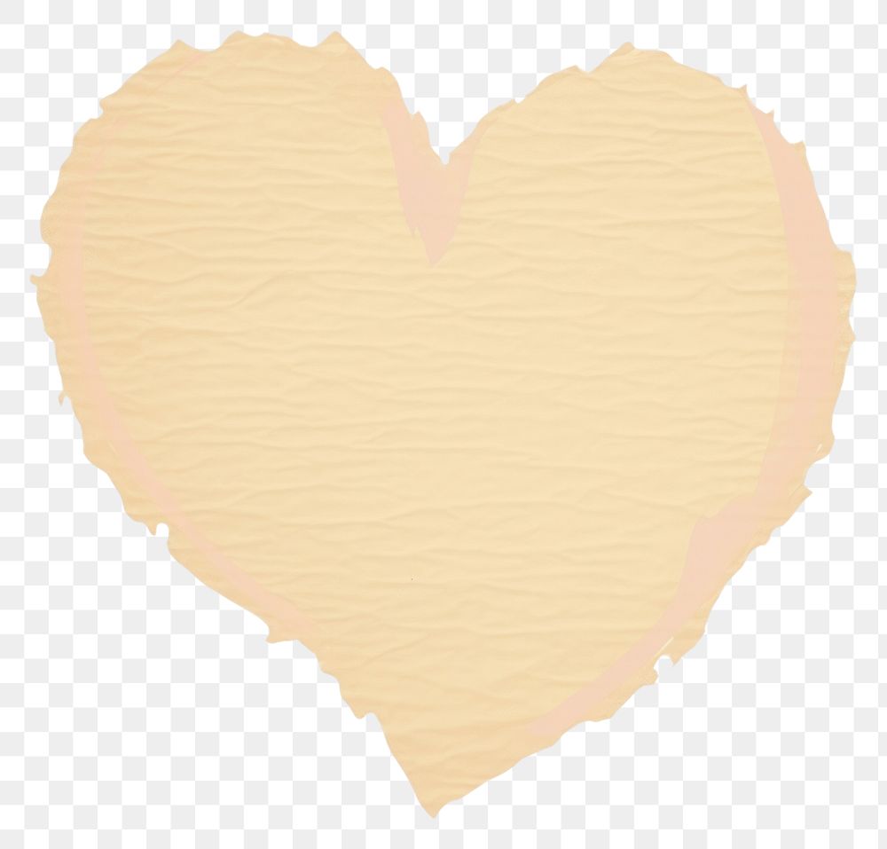 PNG  Beige heart shape ripped paper symbol.