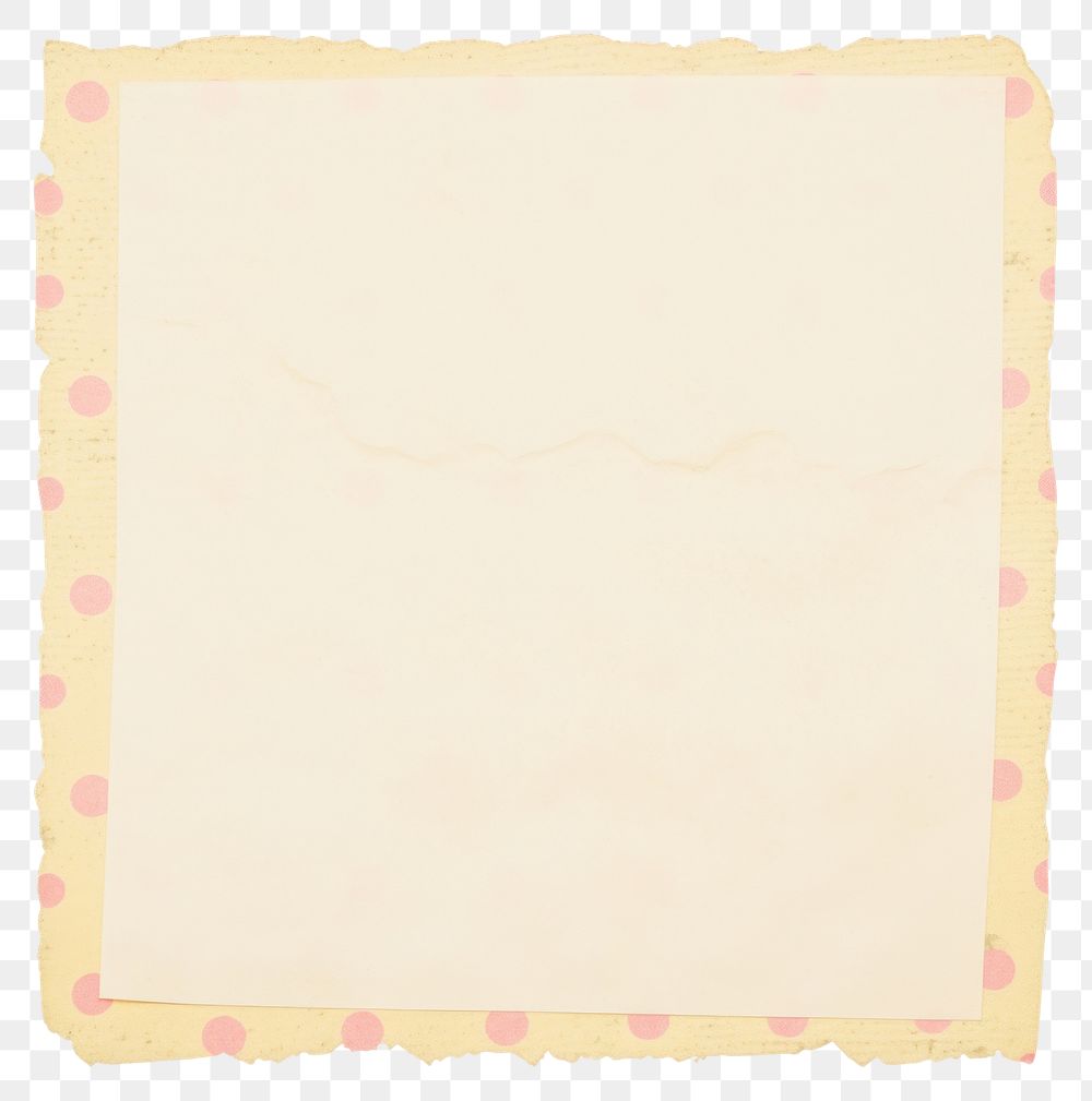 PNG  Beige polka dot ripped paper text page white board.