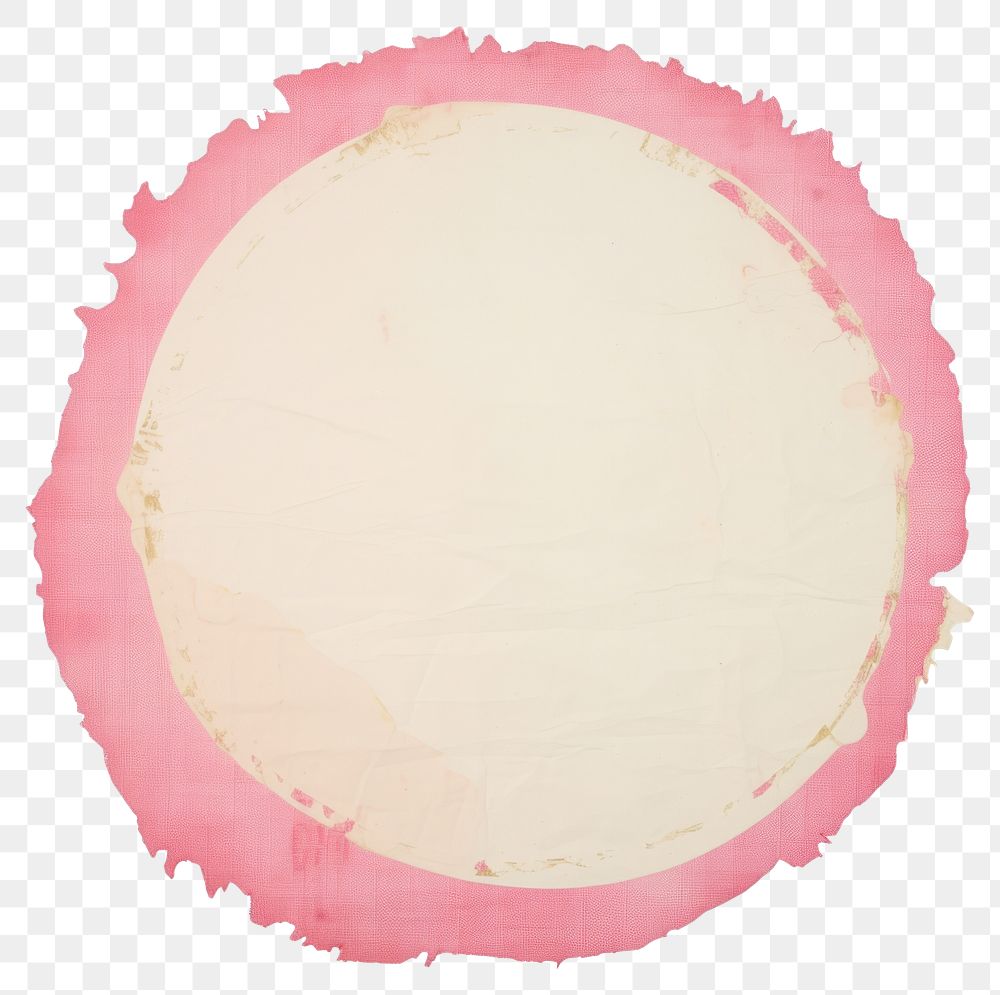 PNG  Pink circle ripped paper dessert cushion pinata.
