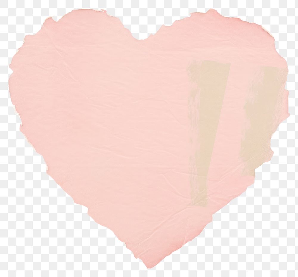 PNG  Pink heart shape ripped paper diaper.