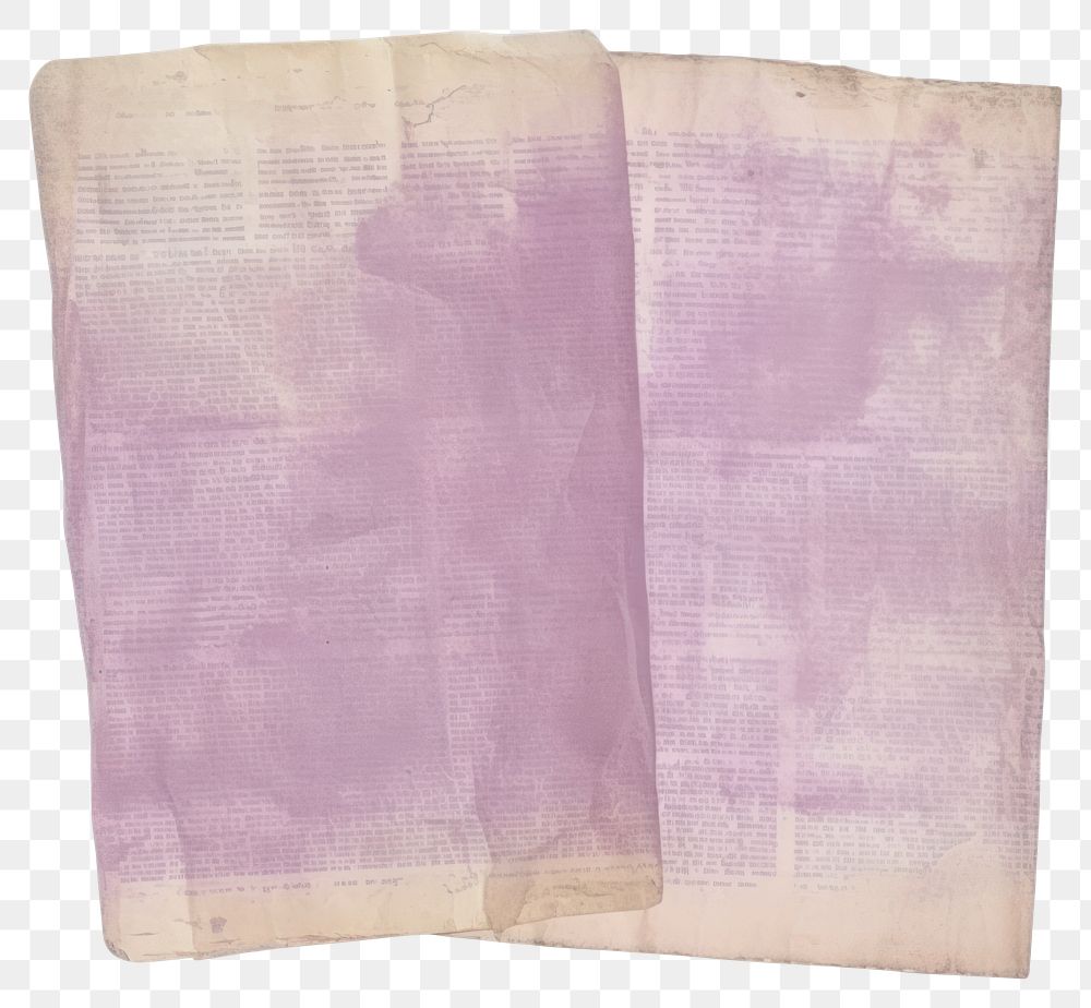 PNG  Purple newspaper ripped paper text linen page.