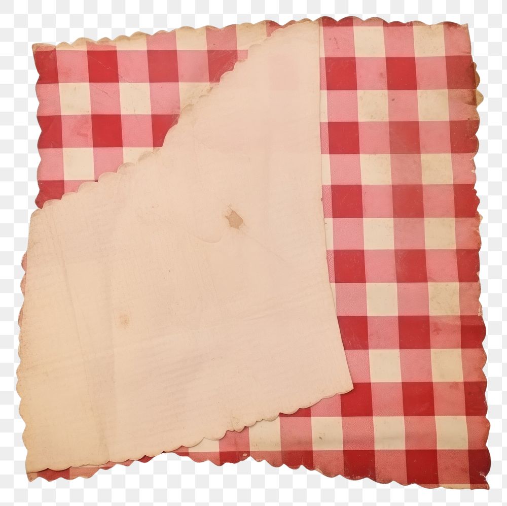 PNG  Red checkered chevron ripped paper napkin diaper home decor.