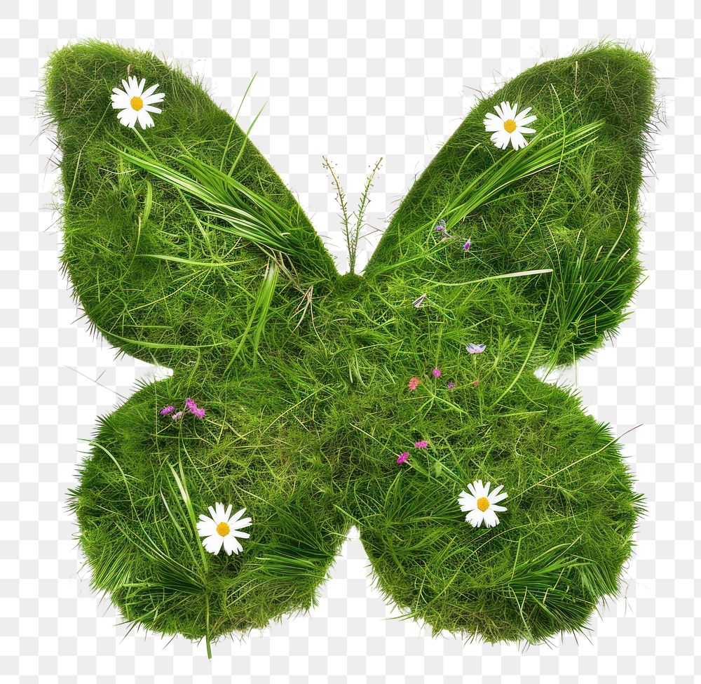 PNG Butterfly shape lawn flower grass green