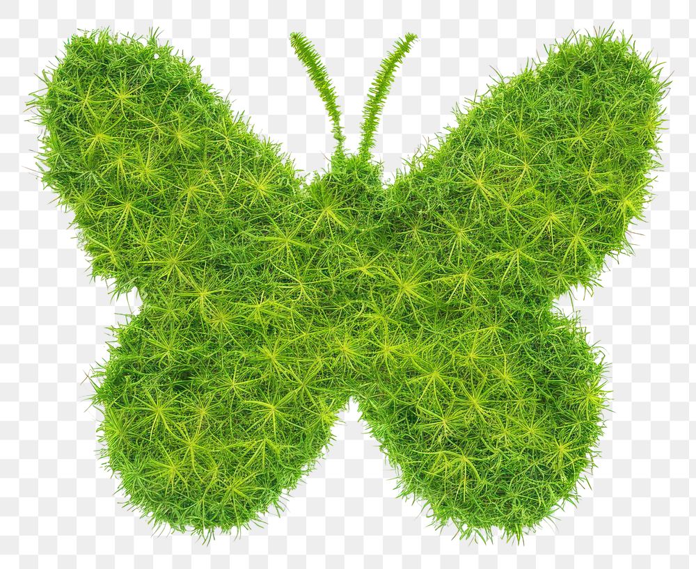 PNG Butterfly shape lawn green plant moss.