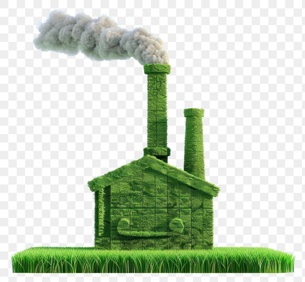PNG Factory with chimney shape lawn nature grass architecture.
