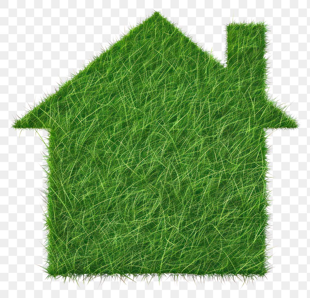 PNG House shape lawn grass green plant.