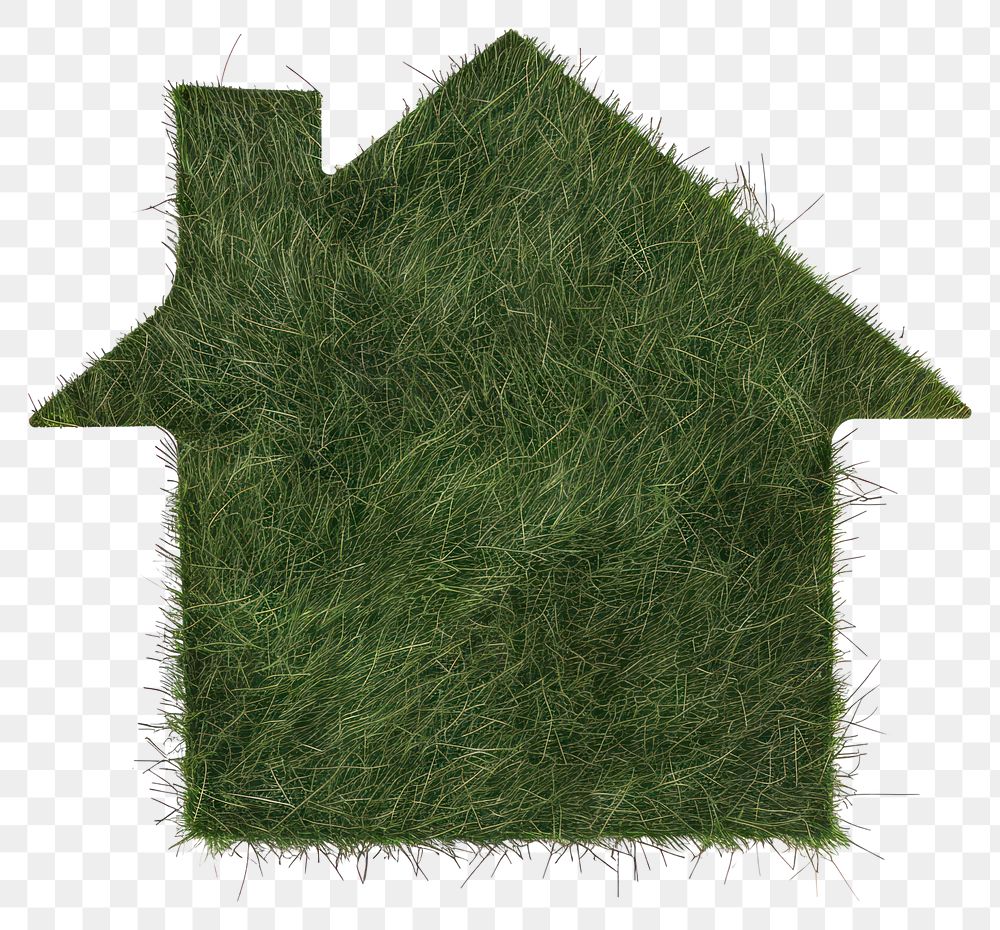 PNG House shape lawn grass plant rug.