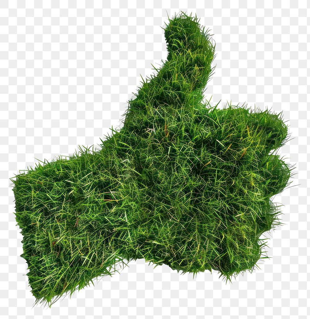 PNG Thumbs up shape lawn grass vegetation plant.