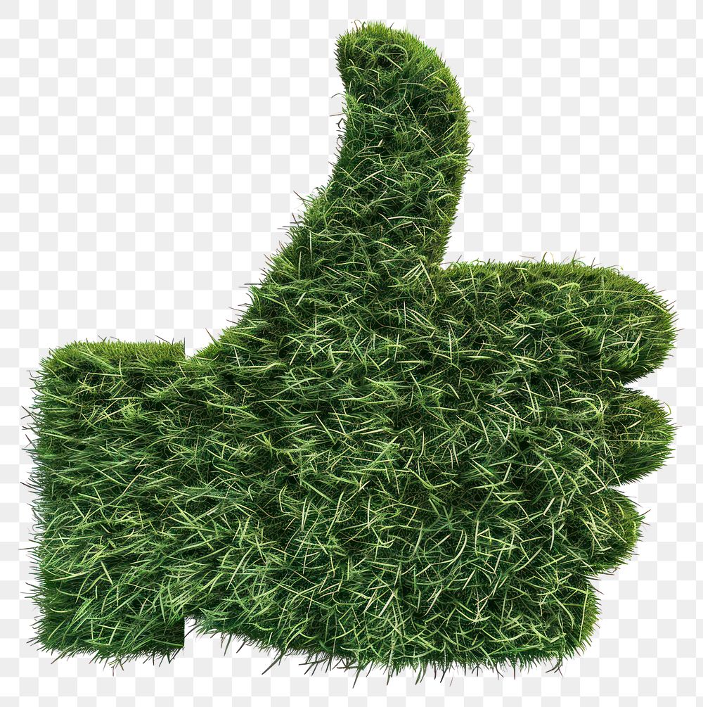 PNG Thumbs up shape lawn grass plant plush.