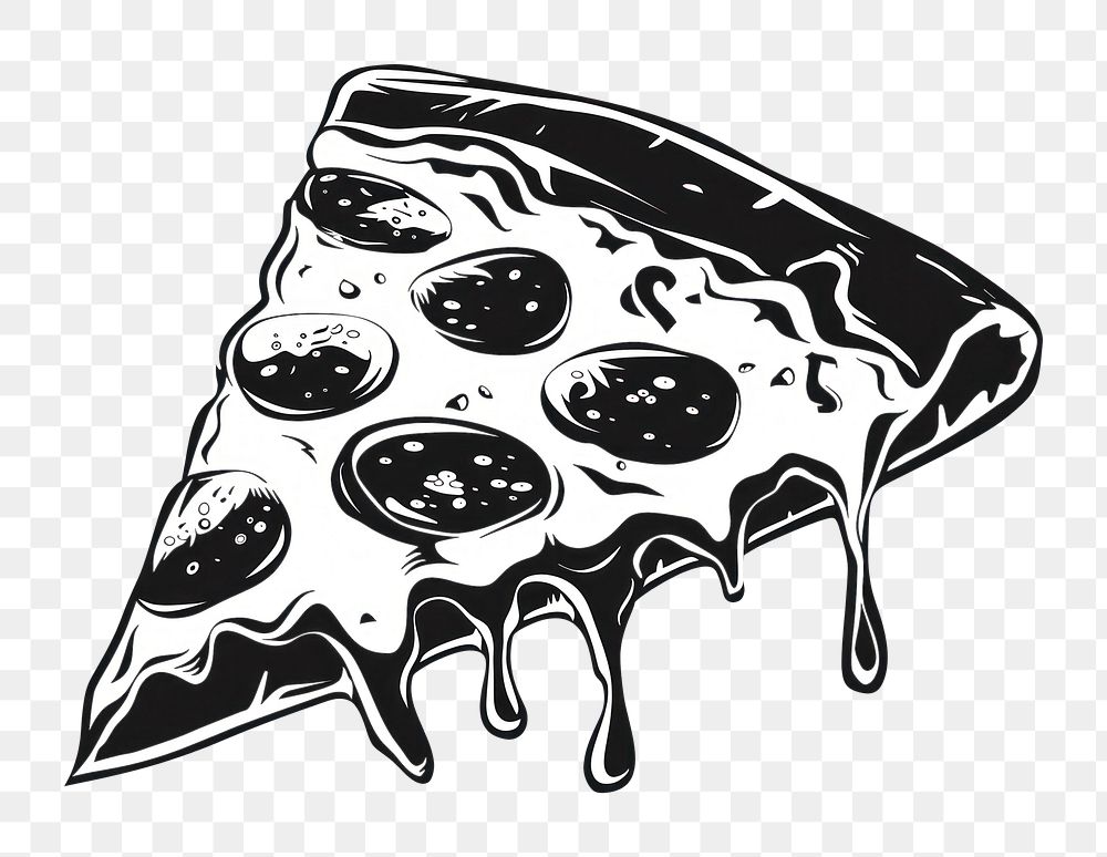 PNG Pizza silhouette art illustrated stencil.