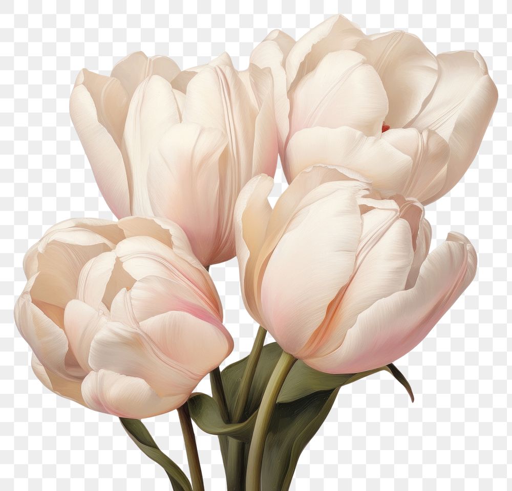 PNG  A close up on pale tulips blossom flower person