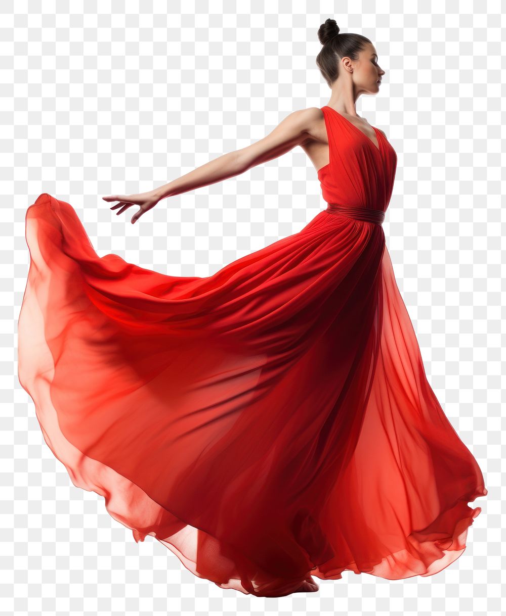 PNG Beautiful ballerina in a red silk skirt dancing recreation performer
