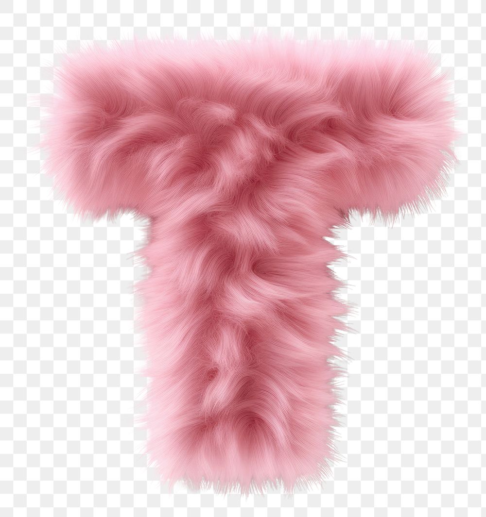 PNG Fur letter T pink white background accessories.
