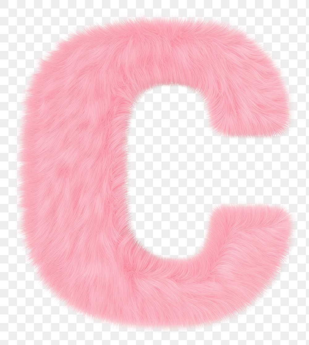 PNG Fur letter C pink white background accessories.