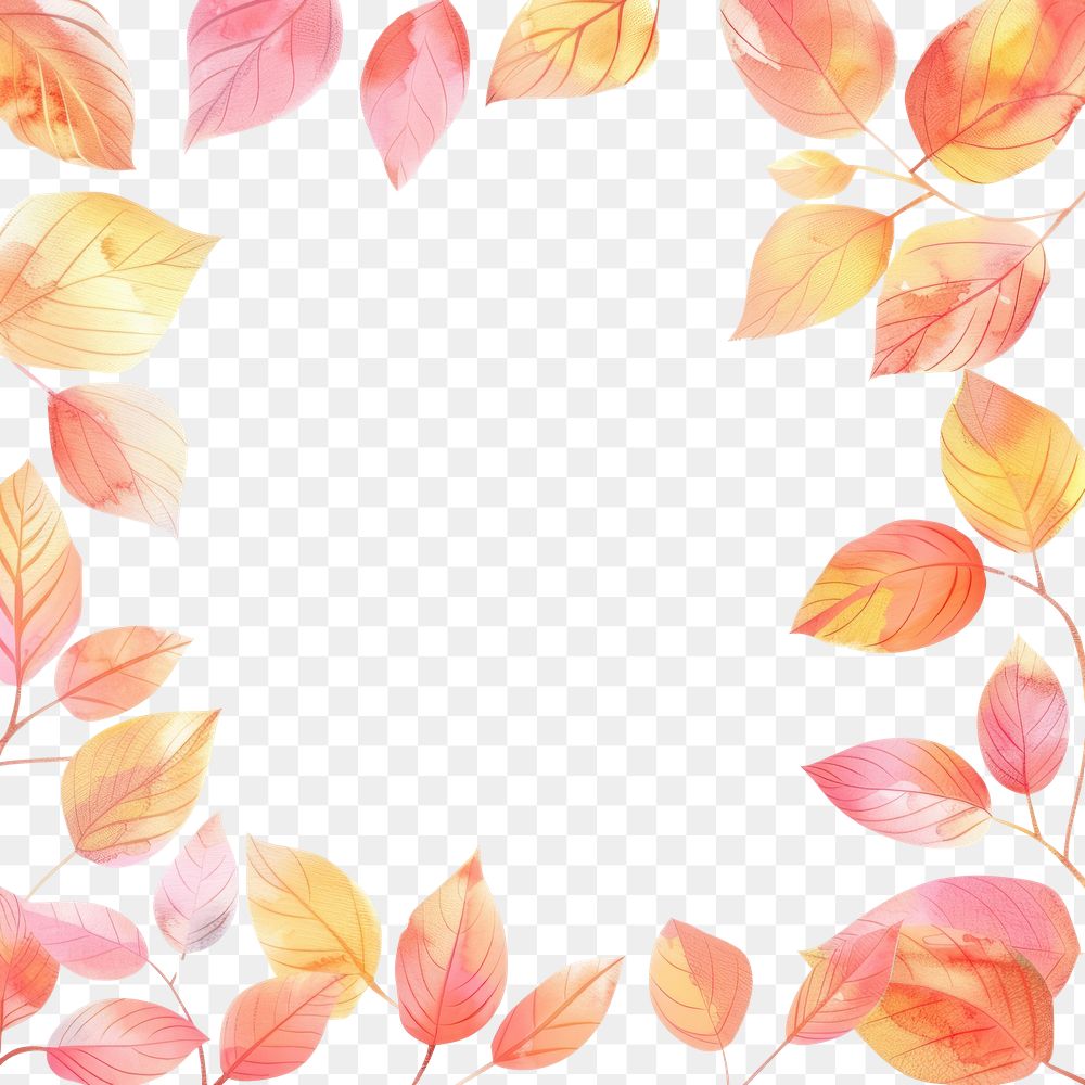 PNG Autumn leaves border backgrounds pattern plant.