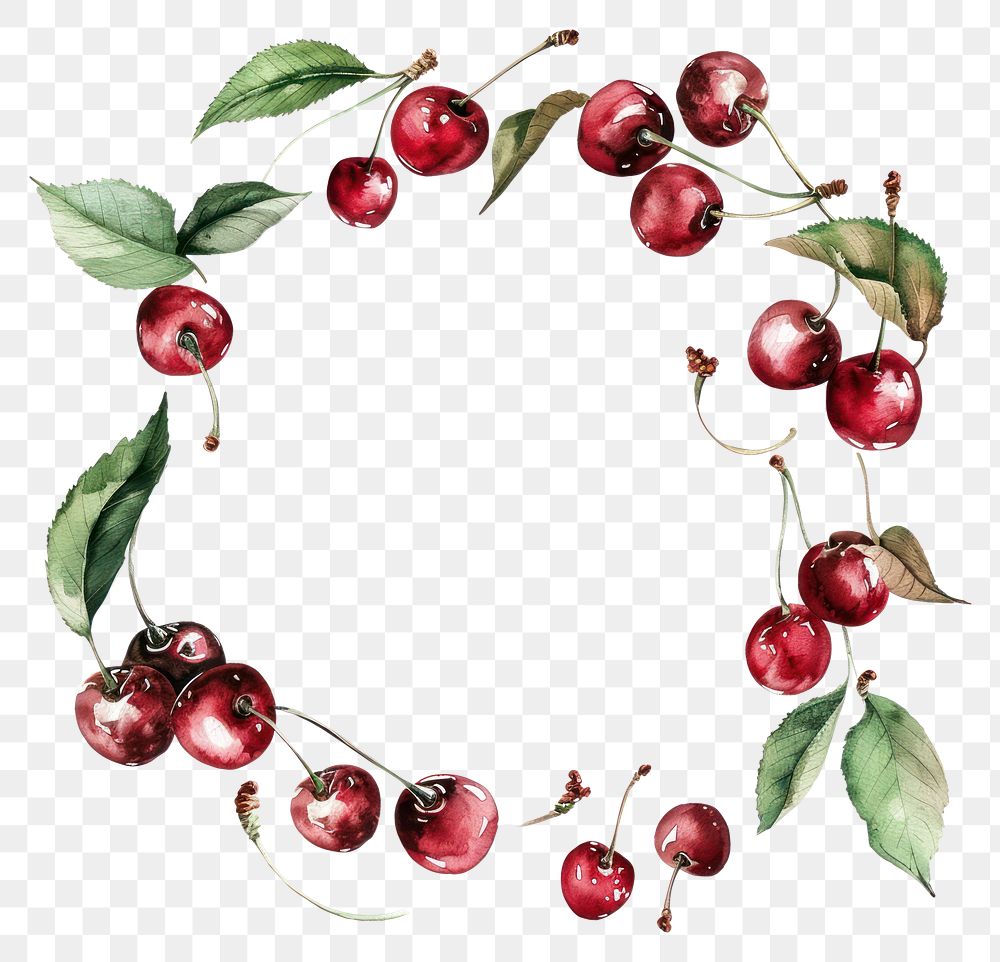 PNG Cherry circle frame cherry plant food.