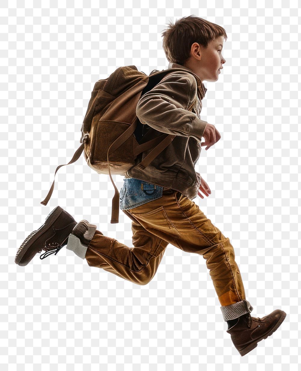 PNG Boy running backpack footwear shoe.