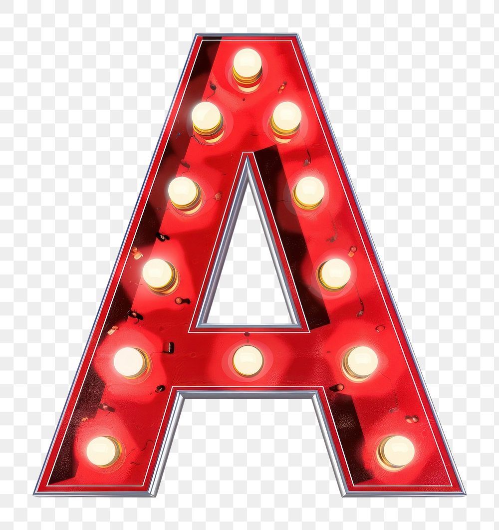 Theater sign letter A light text red.